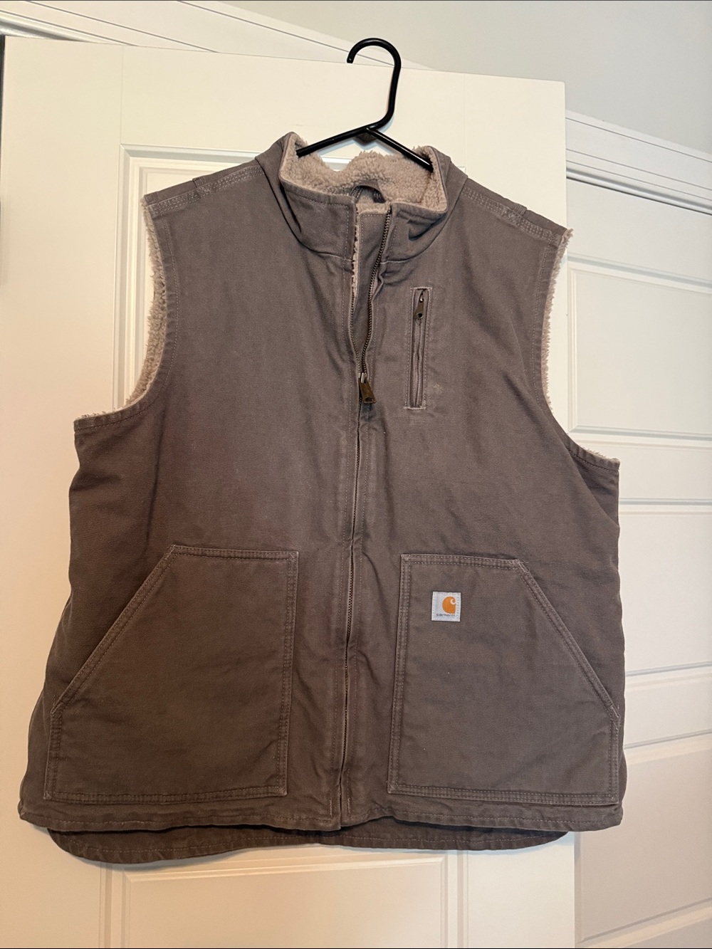 Carhartt Gray Sherpa-Lined Work Vest